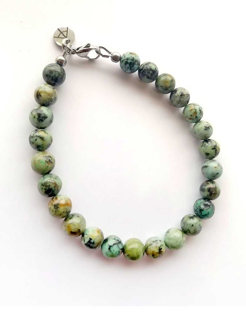 Men's Beaded Bracelet - African Turquoise Beads