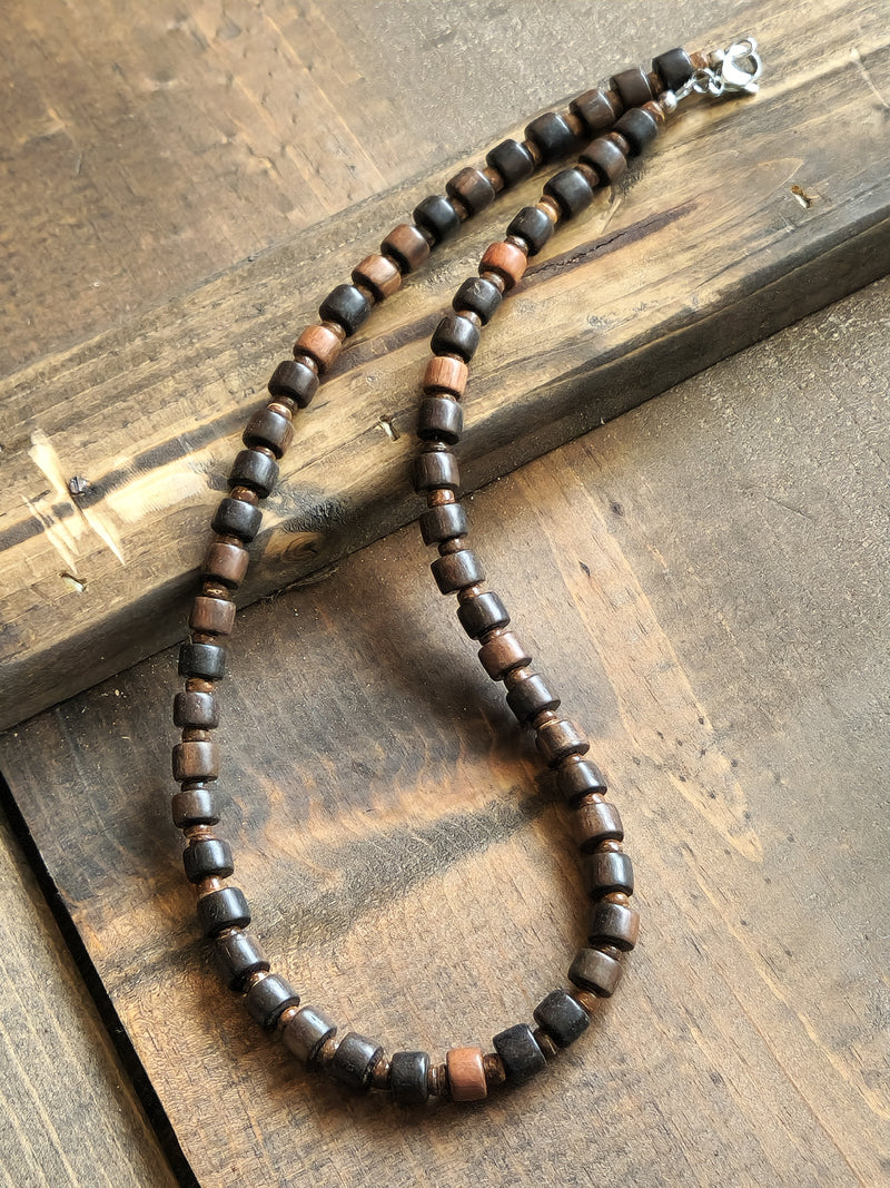 Men's Beaded Necklace - Wooden Stutter