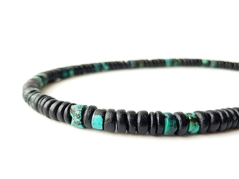 Men's Beaded Necklace - Midnight Turquoise.