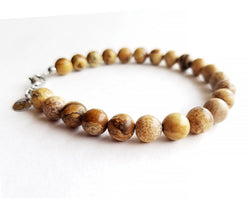 Men's Beaded Bracelet - Picture Jasper Beads