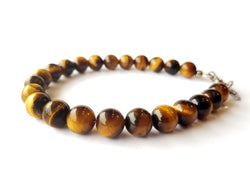 Men's Beaded Bracelet - Tiger Eye Beads